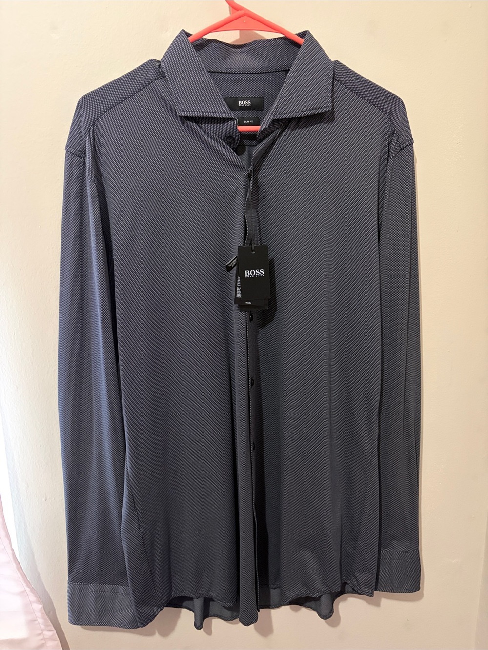 BOSS Men's Button-Up Shirt Jacket in Dark Grey